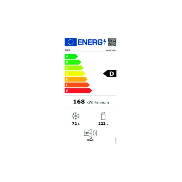 Frigorífico Dos Puertas - Smeg FAB30LPK5, 1.72 metros, Izquierda, Eficiencia D, Rosa – Image 2