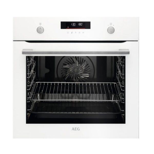 Horno Multifunción - AEG BPS535160W, 60 cm, Pirólisis, Cristal Blanco
