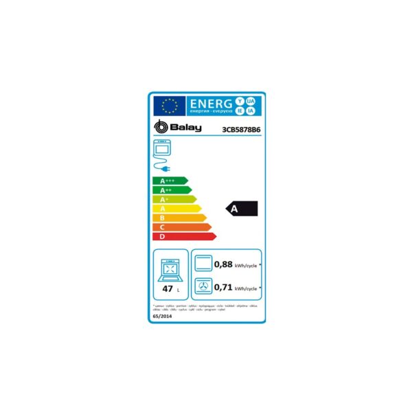 Horno Multifunción - Balay 3CB5878B6, 45 cm, Pirólisis, Blanco – Image 2