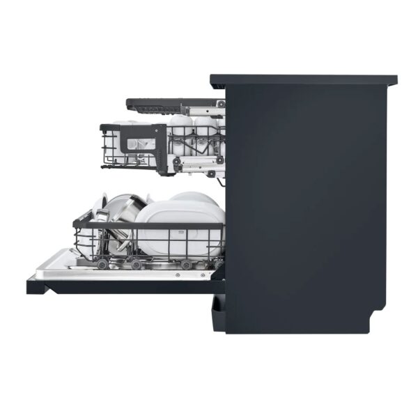 Lavavajillas Libre Instalación - LG DF455HMS , 14 servicios, 41 dB, 60 cm, 3ªBandeja, Vapor, Negro Mate – Image 5