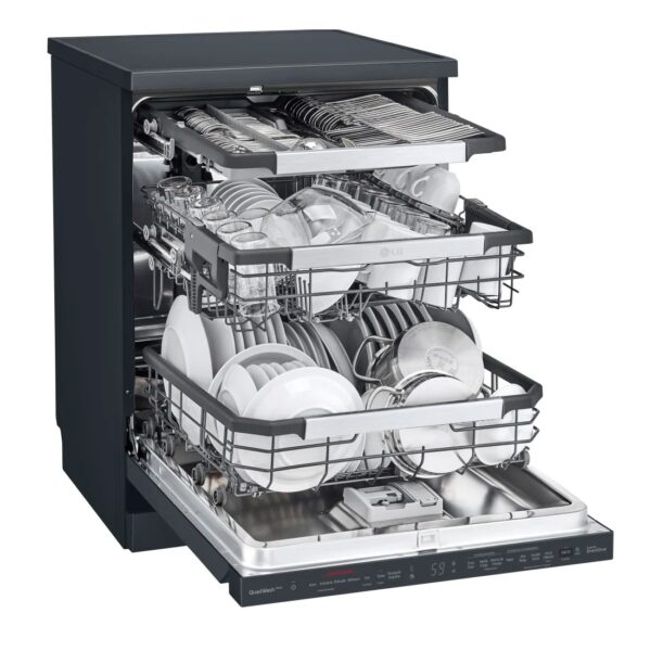 Lavavajillas Libre Instalación - LG DF455HMS , 14 servicios, 41 dB, 60 cm, 3ªBandeja, Vapor, Negro Mate – Image 11