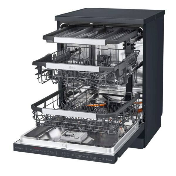 Lavavajillas Libre Instalación - LG DF455HMS , 14 servicios, 41 dB, 60 cm, 3ªBandeja, Vapor, Negro Mate – Image 9