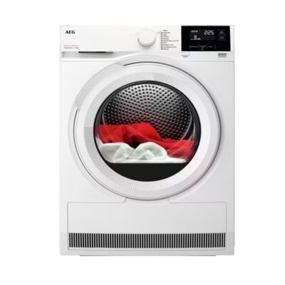 Secadora Condensación – AEG TR718L2OB, Bomba de Calor, 8 Kg, Blanco