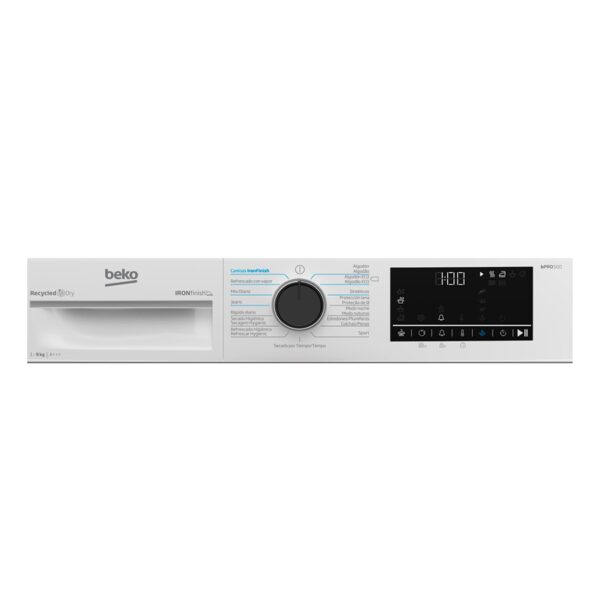 Secadora Condensación - Beko B5T43243, Bomba de Calor, 9 Kg, IronFinish, SteamRefreshment, Blanco – Image 3