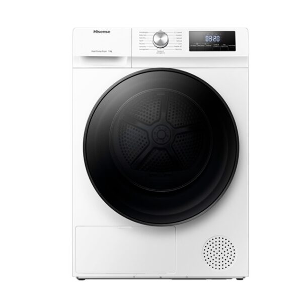Secadora Condensación - Hisense DHQA902U, Bomba de Calor, 9 Kg, Blanco